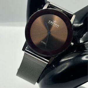 Silver & Brown Grenen Watch